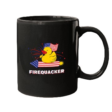 Discover Duck Pet Funny 4th July Firequacker Rubber Duck Riding A Firework Mugs