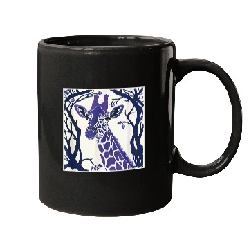 Discover Giraffe Pet Violet Abstract Drawing Mugs