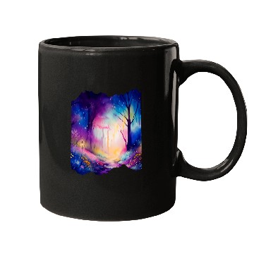 Discover Boho Chic Enchanted Forest Rainbow Watercolor Sky Mugs