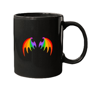 Discover Dragon Pet BACK PRINT Rainbow Dragon Bat Wings Cute Pride Party Magic Mugs