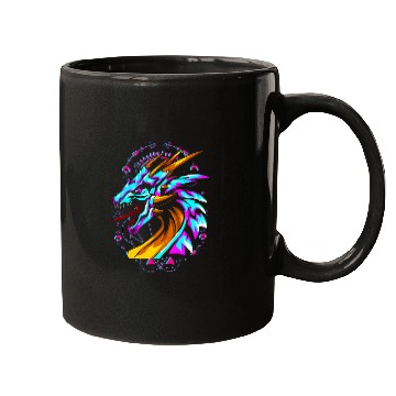 Discover Dragon Pet Japanese Tokyo Dragon Retro 80s Vaporwave Sakura Mugs