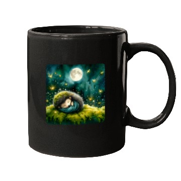 Discover Hedgehog Pet Sleeping On Moss Fireflies Around Sleep Moss Mugs