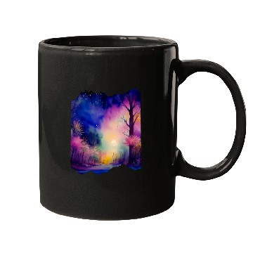 Discover Boho Chic Enchanted Forest Rainbow Watercolor Sky 1 Mugs