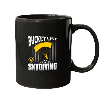 Discover Bucket List Skydiving Skydiver Parachute Mugs
