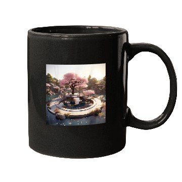 Discover Cherry Blossom Rhapsody Circular Oasis Reflective Serenity Mugs