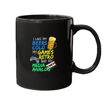 Discover Beer Fun Analog Media Retro Gamer Gaming Geek Cassette Mugs