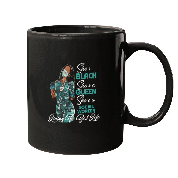 Discover Shes Black Shes a Queen Shes Social Worker Mugs