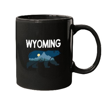 Discover Bear Pet WYOMING Retro Bear Wildlife Conservation Designs Present Mugs