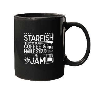 Discover Coffee Fun Starfish Coffee Maple Syrup Jam caffeines Breakfast 2 Mugs