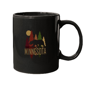 Discover Bear Pet Fall Minnesota Bear with Trees Fall Colors Mugs