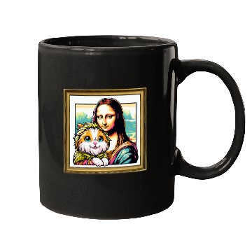 Discover Lion Pet Humor Mona Lisa With Lionhead Rabbit Mugs
