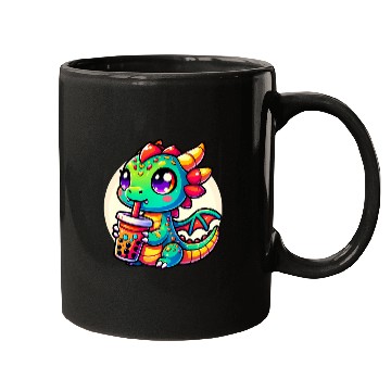 Discover Dragon Pet Kawaii Dragon Anime Boba Tea Bubble Milk Tea Kids Mugs