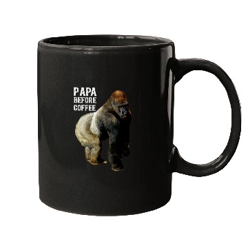 Discover Coffee Fun Papa Before Coffee Father Silver Back Gorilla Mugs