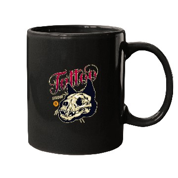 Discover Cat Skull Tattoo Mugs