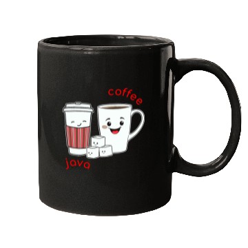 Discover Coffee Fun Parallel Coffee Cups His and Hers Coffee Java Art Mugs