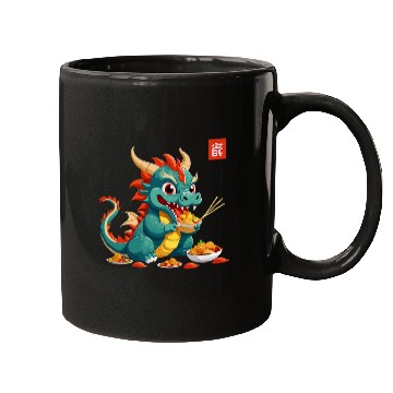 Discover Dragon Pet Eating Chinese Dragon Mugs
