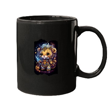 Discover Lion Pet Chibi Style Kids Cute With Celestial Elements Mugs
