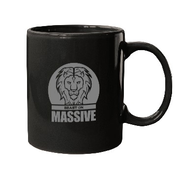 Discover Lion Pet Solid Lion Head Beast Grey Gym Fitness Training Workout Mugs