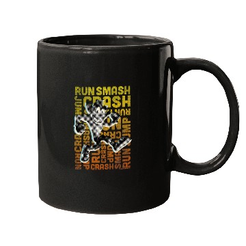 Discover Crash Bandicoot Run Smash Crash Gradient Text Logo Jumble Mugs