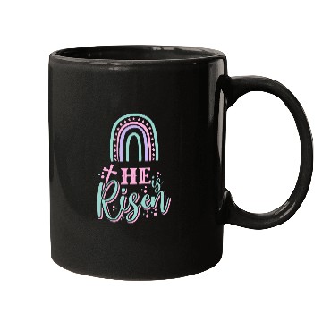 Discover Christian Jesus Easter Day He is Risen Rainbow Mugs