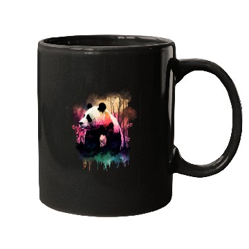 Discover Panda Pet Colorful Wilderness Nature Panda Reflection Mugs