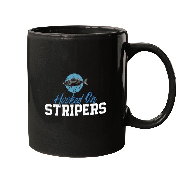 Discover Funny Striped Bass Fishing Hooked On Stripers Striper Hunter Mugs