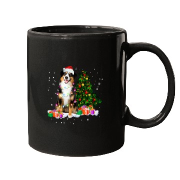Discover Australian Shepherd Christmas Tree Light Aussie xmass Dog Mugs
