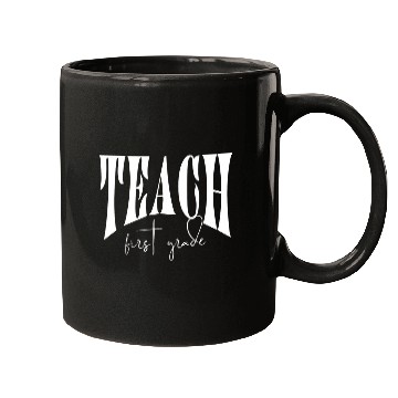Discover Minimalist Retro TEACH First Grade Growth Mindset Mugs