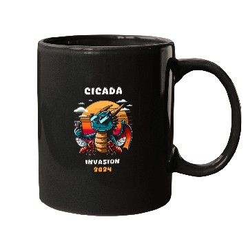 Discover Dragon Pet Selfie Cicada Invasion Insects Retro Mugs