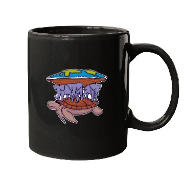 Discover Turtle Pet Flat Earth Turtle Funny Space Conspiracy Theory Mugs