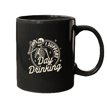 Discover Beer Fun Drinking Party Skeletons I Support Day Drinking Mugs
