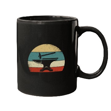 Discover Blacksmith Job Blacksmithing Funny Retro Blacksmith Anvil Ironworker Mugs