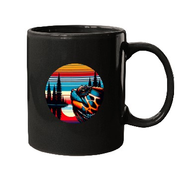 Discover Turtle Pet Box Turtle Sunset Retro Style 80s 70s Mugs