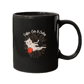 Discover Coffee Fun Coding Cats and Coffee Software Developer Mugs