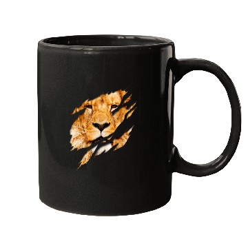 Discover Lion Pet Aesthetic Lion with Ripped Effect Mugs