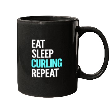 Discover Eat Sleep Curling Repeat Devoted Supporter Gift Mugs
