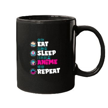 Discover Eat Sleep Anime Repeat Mangas Men Women Mugs