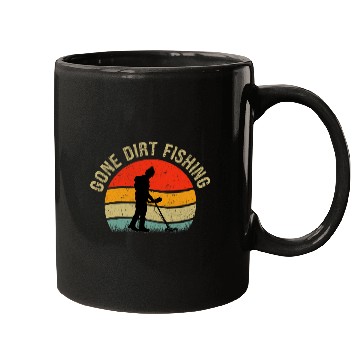 Discover Gone Dirt Fishing Funny Detecting Detectorist Treasure Mugs