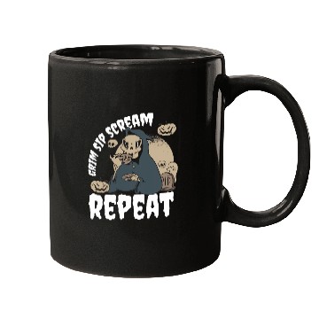 Discover Coffee Fun Grim Sip Scream Repeat Halloween Coffee Mugs