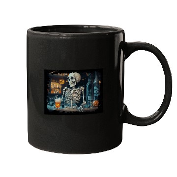 Discover Scary Bartender Halloween Skeletons Monster Beer Bourbon Mugs