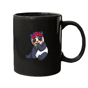 Discover Panda Pet Mexican Panda with Flowers Bamboo Mugs