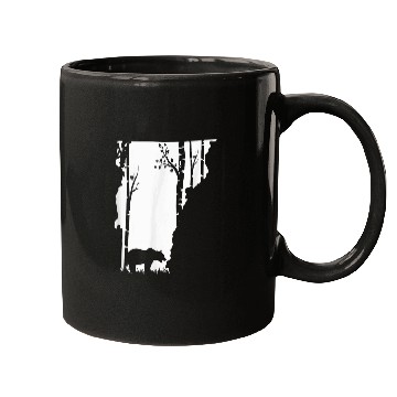 Discover Bear Pet Brown Grizzly Bear Hunting Vermont map Hunter Mugs