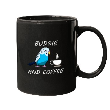 Discover Coffee Fun Budgie and Coffee Cute Budgerigar Caffeine Mugs