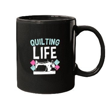 Discover Quilting Life Sewing Machine Fabric Patchwork Handcrafts Mugs