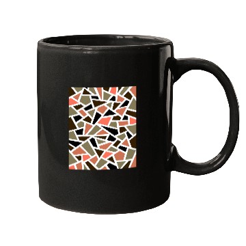 Discover Coffee Fun Geodesic Abstract Pattern 14 Peach Coffee Brown Mugs