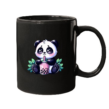 Discover Panda Pet Kawaii Cute Anime Panda Drinking Bubble Boba Tea Panda Mugs