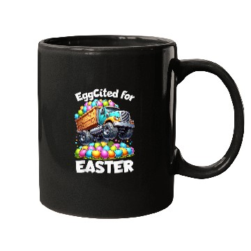 Discover EggCited for Easter Bunny Egg Hunt Dump Truck Boys Girls 1 Mugs