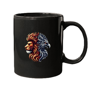 Discover Lion Pet Cool Half Lion Half Phoenix Bird Reborn Firebird Phoenix Mugs