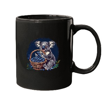Discover Koala Pet Blueberry Koala Bear Artwork Drawing Colourful Berry Fruit Mugs