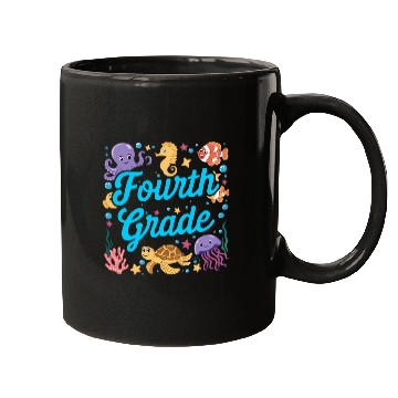 Discover Turtle Pet Fourth Grade Under The Sea Underwater Turtle Fish School Mugs